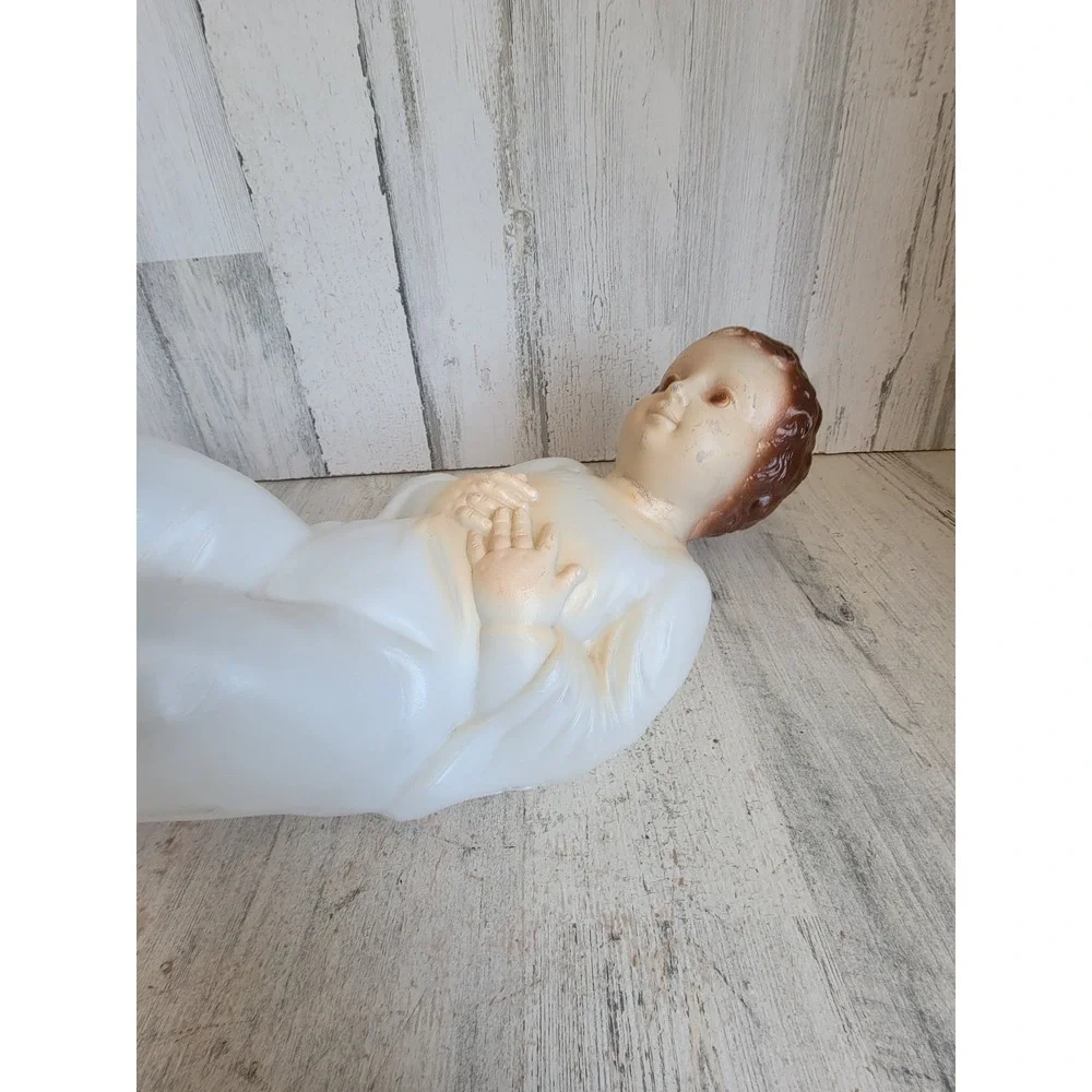 Blow mold vintage baby Jesus nativity scene Xmas lawn religious home decor